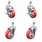 Service Caster 4 Inch SS Red Polyurethane Swivel 12mm Threaded Stem Caster Brakes, 2PK SSTS20S414-PPUB-RED-TLB-M1215-2-S-2 - alternate 1